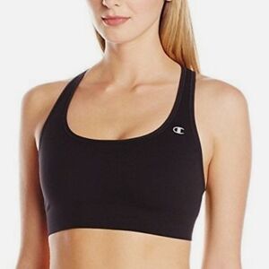Champion Absolute Racerback Sports Bra Black Size Large Smooth Tec Band NWT